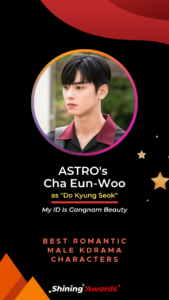 ASTROs Cha Eun Woo Best Romantic Male KDrama Characters 2022 Shining Awards