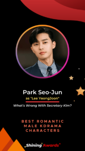 Park Seo Jun Best Romantic Male KDrama Characters 2022 Shining Awards