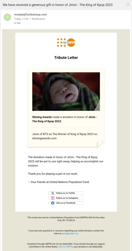 Tribute Letter Jimin The King of Kpop 2023