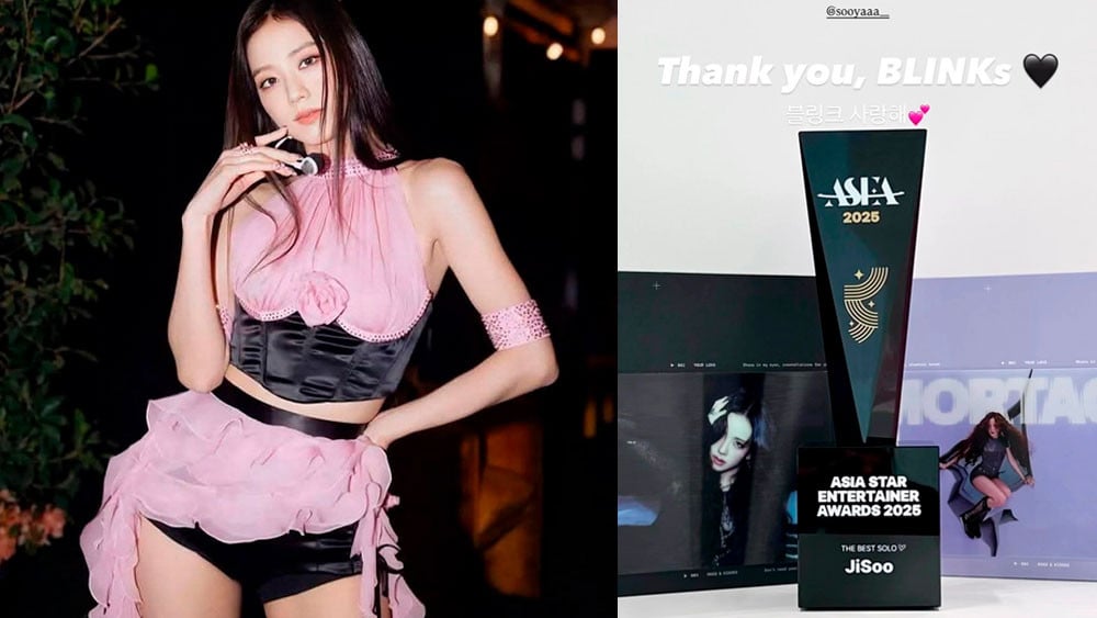 BLACKPINK's JISOO sends thanks to Blinks after winning at the '2025 Asia Star Entertainer Awards (ASEA)'