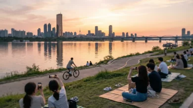 Walking the Han River at Sunset