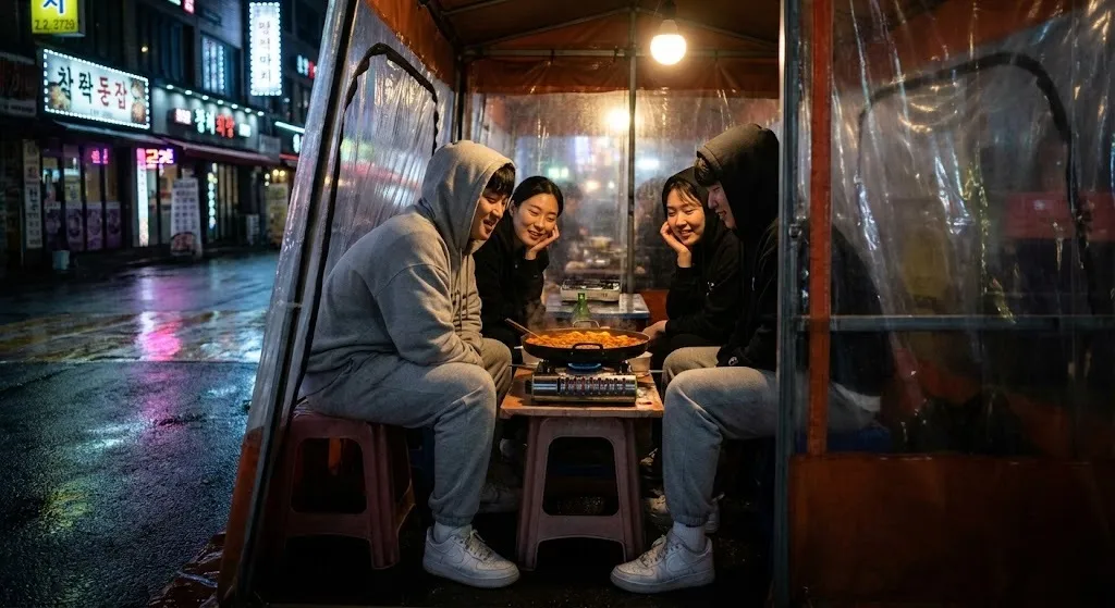 Tteokbokki comfort food shared by K-pop trainees late at night in Seoul