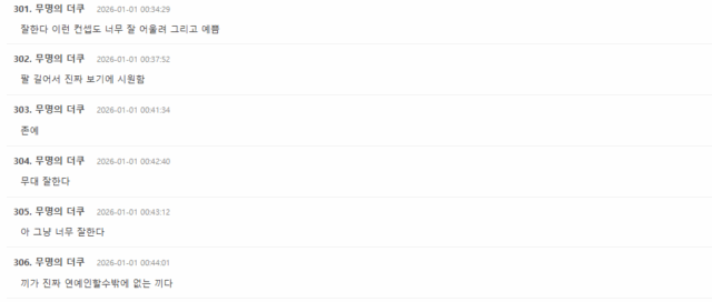 Positive reactions on theqoo