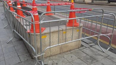 Blocked sidewalk vents for BTS concert