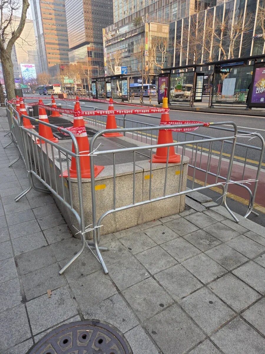 Blocked sidewalk vents for BTS concert