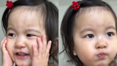 Ru Hee enjoying fruit