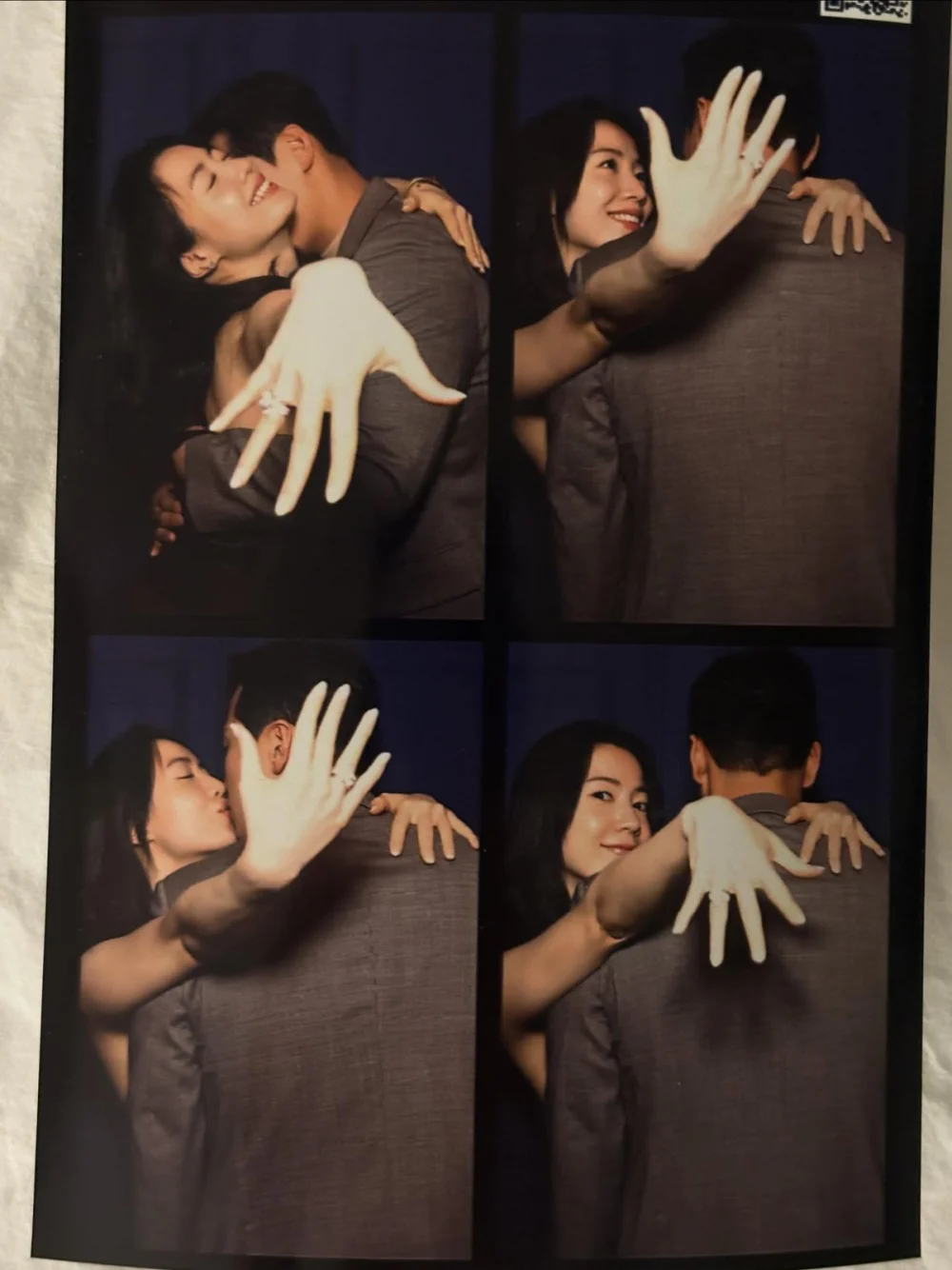 Ryu Hwa Young kissing her fiancé in a released wedding photo set