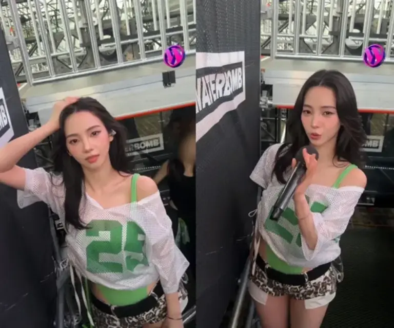 aespa's Karina performs GOOD STUFF and UP at Waterbomb Seoul 2026
