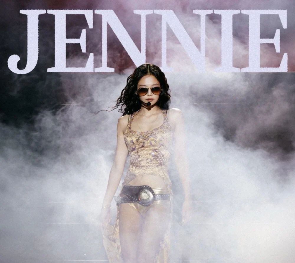Jennie performing at Lollapalooza Chicago under bright stage lights
