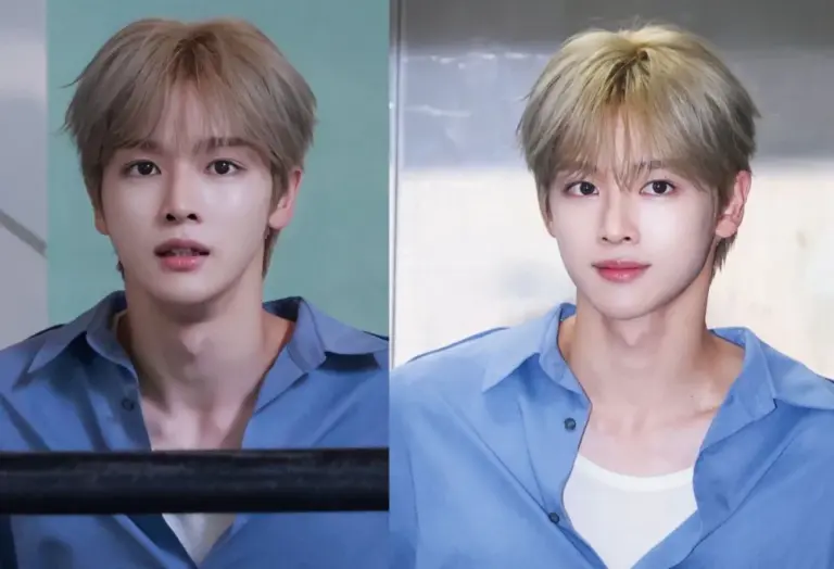 Sungchan with freshly bleached blonde hair at public sighting