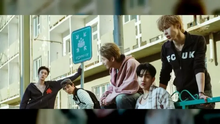 WAYF BOYS members in a car-and-city teaser sequence