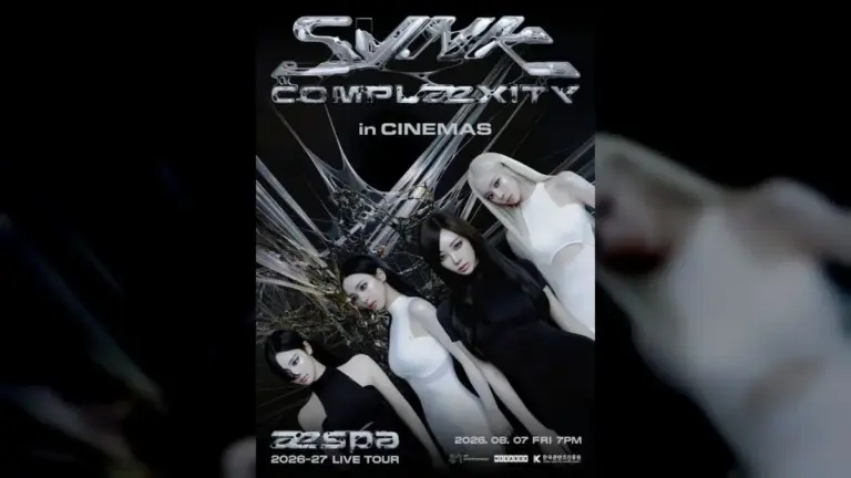 aespa performing onstage at Gocheok Sky Dome with lights